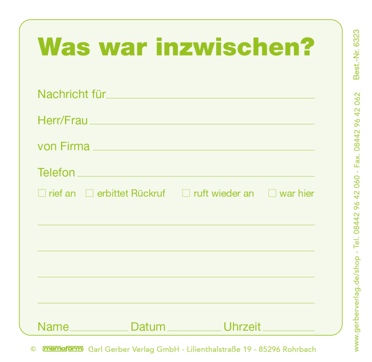 memoform - Zettelklotz "Was war inzwischen?"