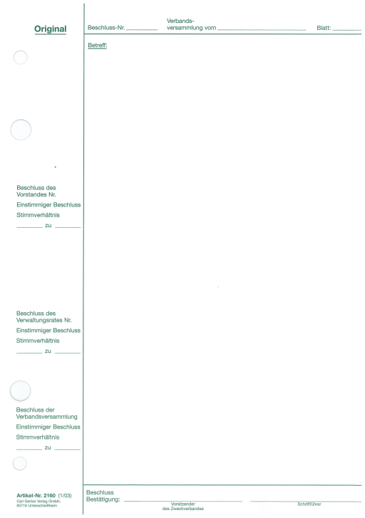 Verbandsversammlung (Original) - Format DIN A4