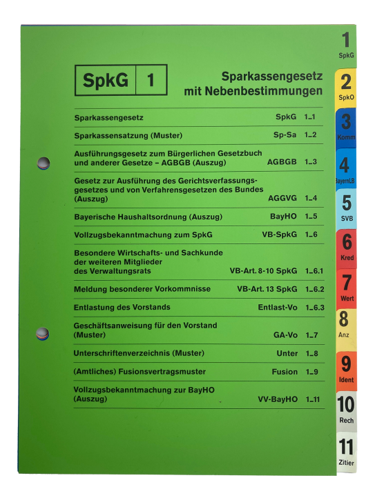 Register-15-teilig für das Praxishandbuch des Notariats